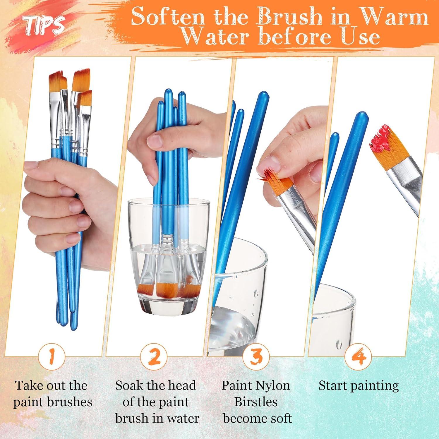 Conjunto de 48 Pinceles de Pintura Sherr - Acuarela y Acrílico