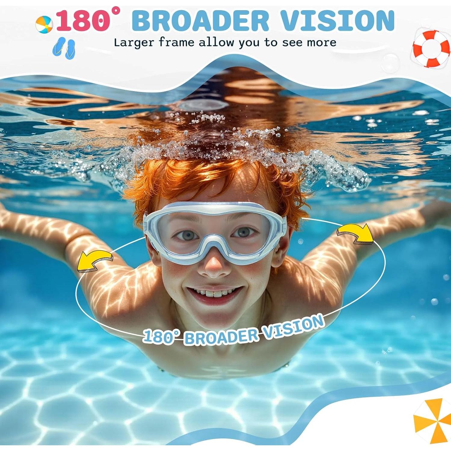 Gafas de natación para niños 10-15 años, anti-vaho y UV