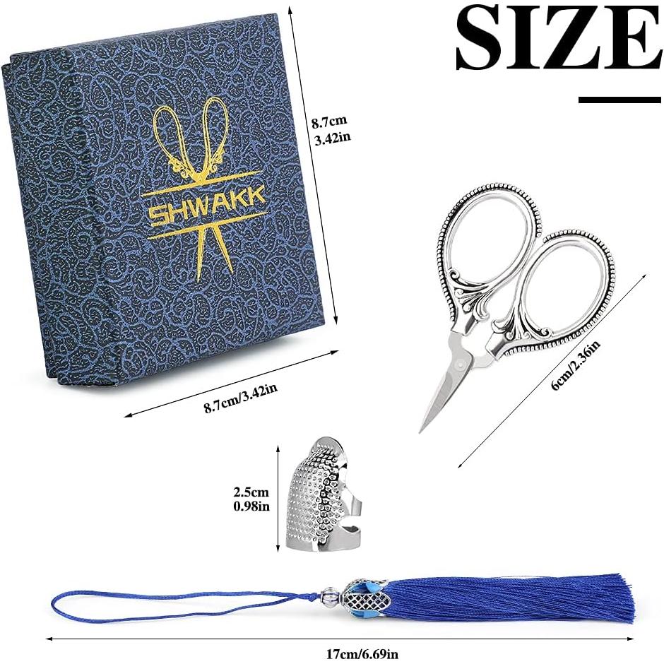 Tijeras de Bordado SHWAKK Vintage 8.89 cm Flores Plateadas