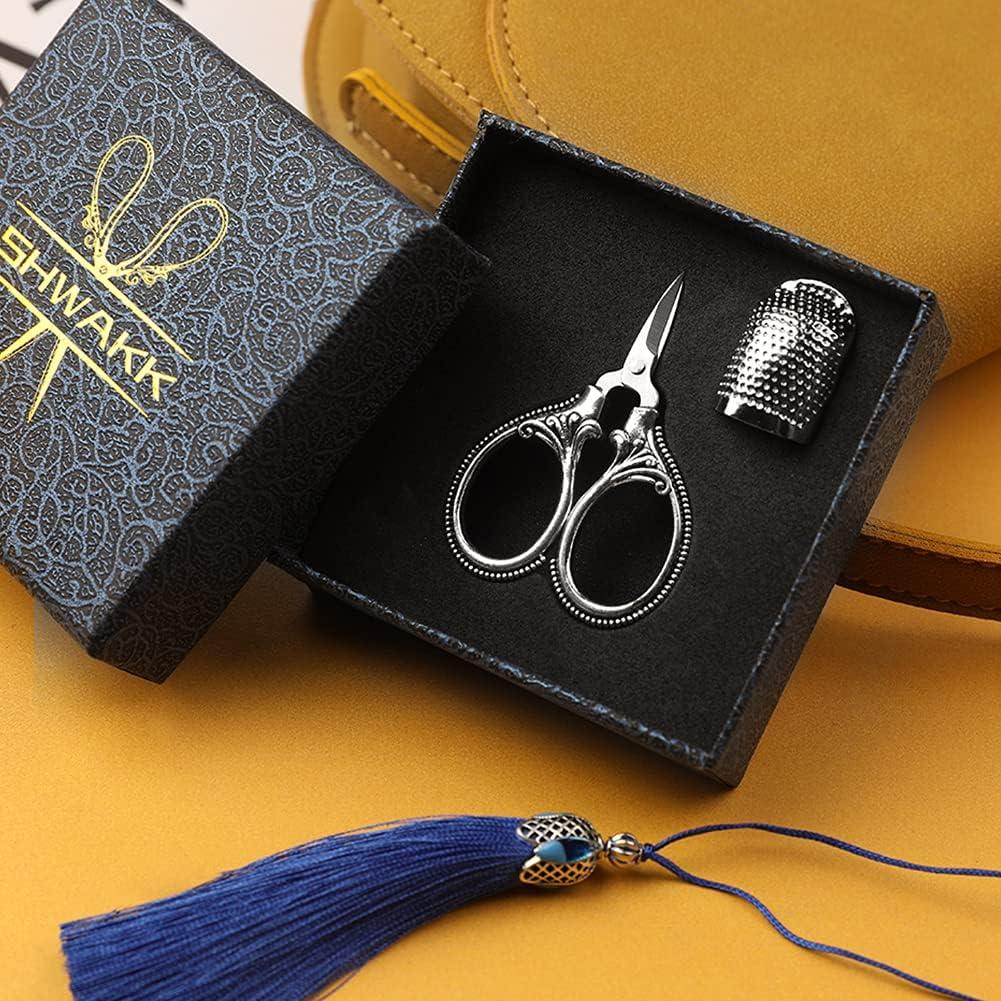 Tijeras de Bordado SHWAKK Vintage 8.89 cm Flores Plateadas