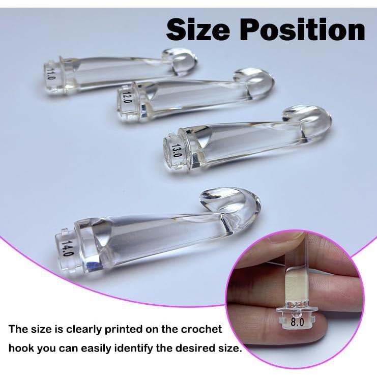 Ganchos de Crochet Digitales Lewhoo 17 Piezas 2.5-14mm LED