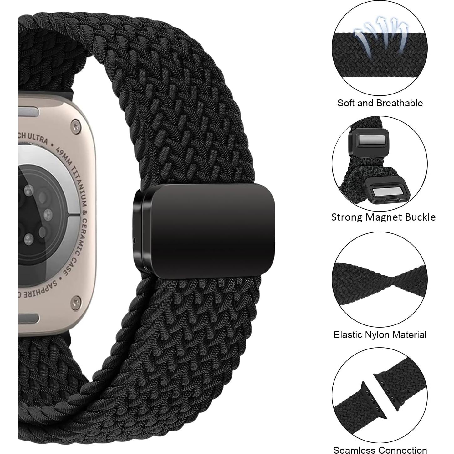 Banda Sport Nylon Ajustable MroTech para Apple Watch 38-41mm Negro