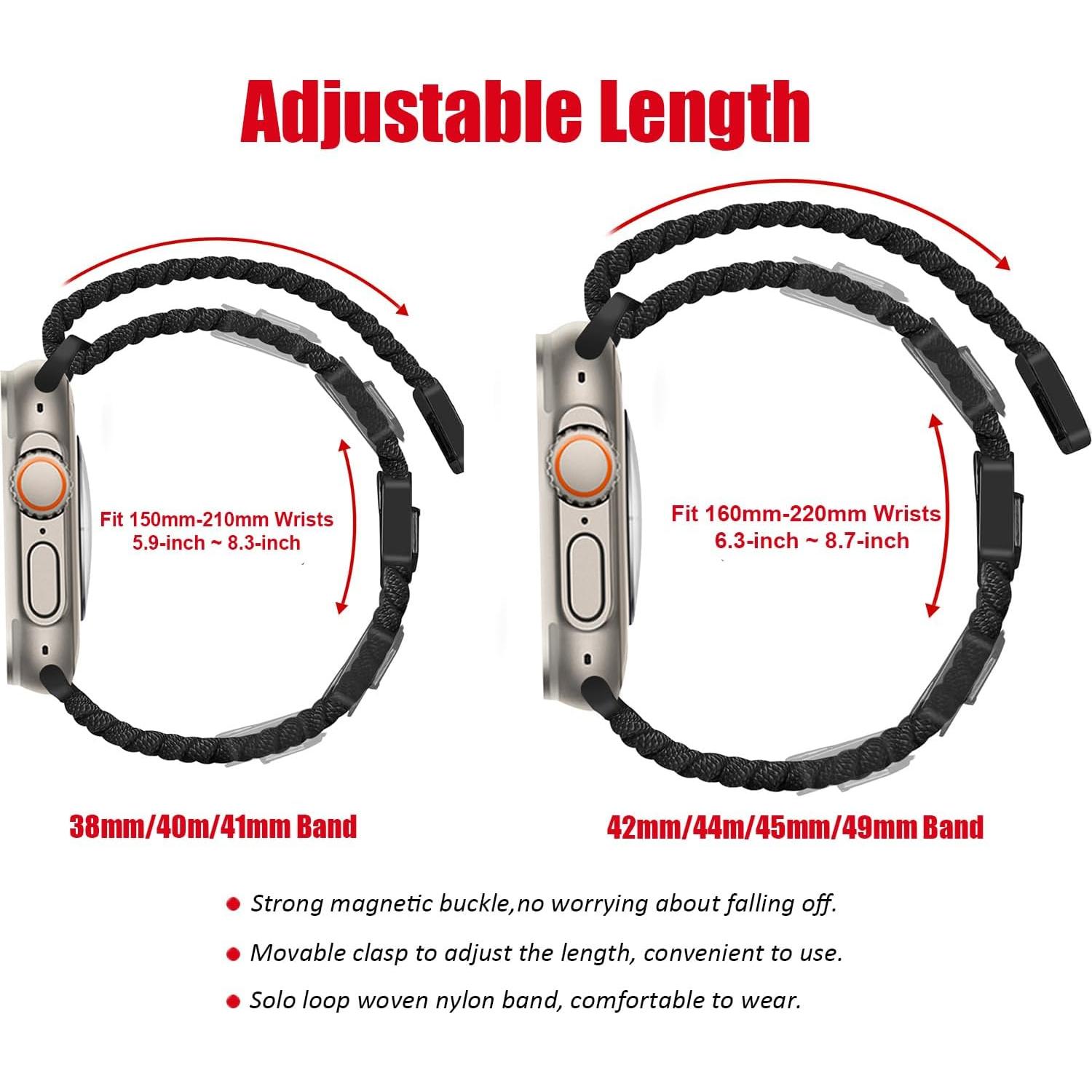 Banda Sport Nylon Ajustable MroTech para Apple Watch 38-41mm Negro