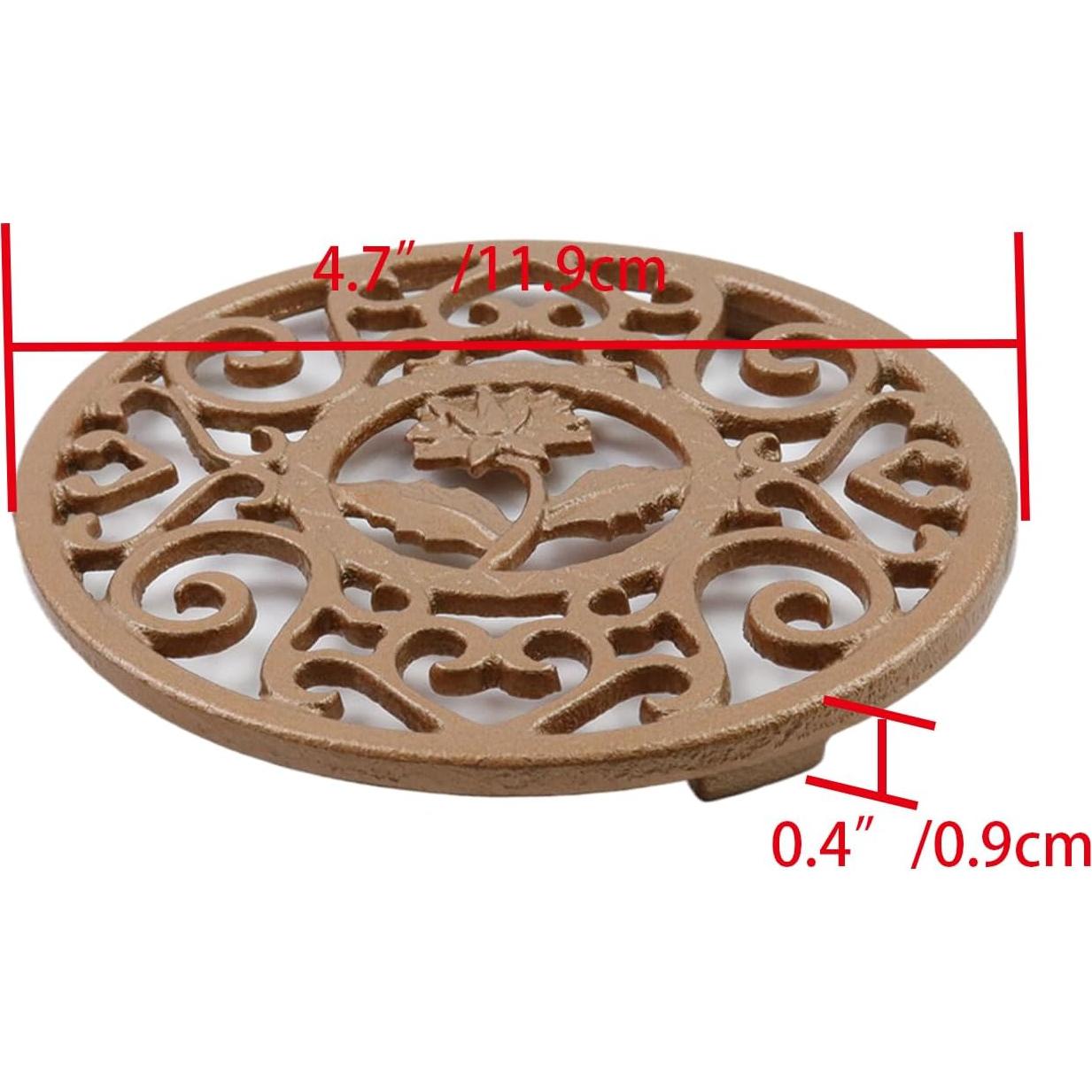 Trivet de Hierro Fundido Bitray Dorado Vintage 11.9cm