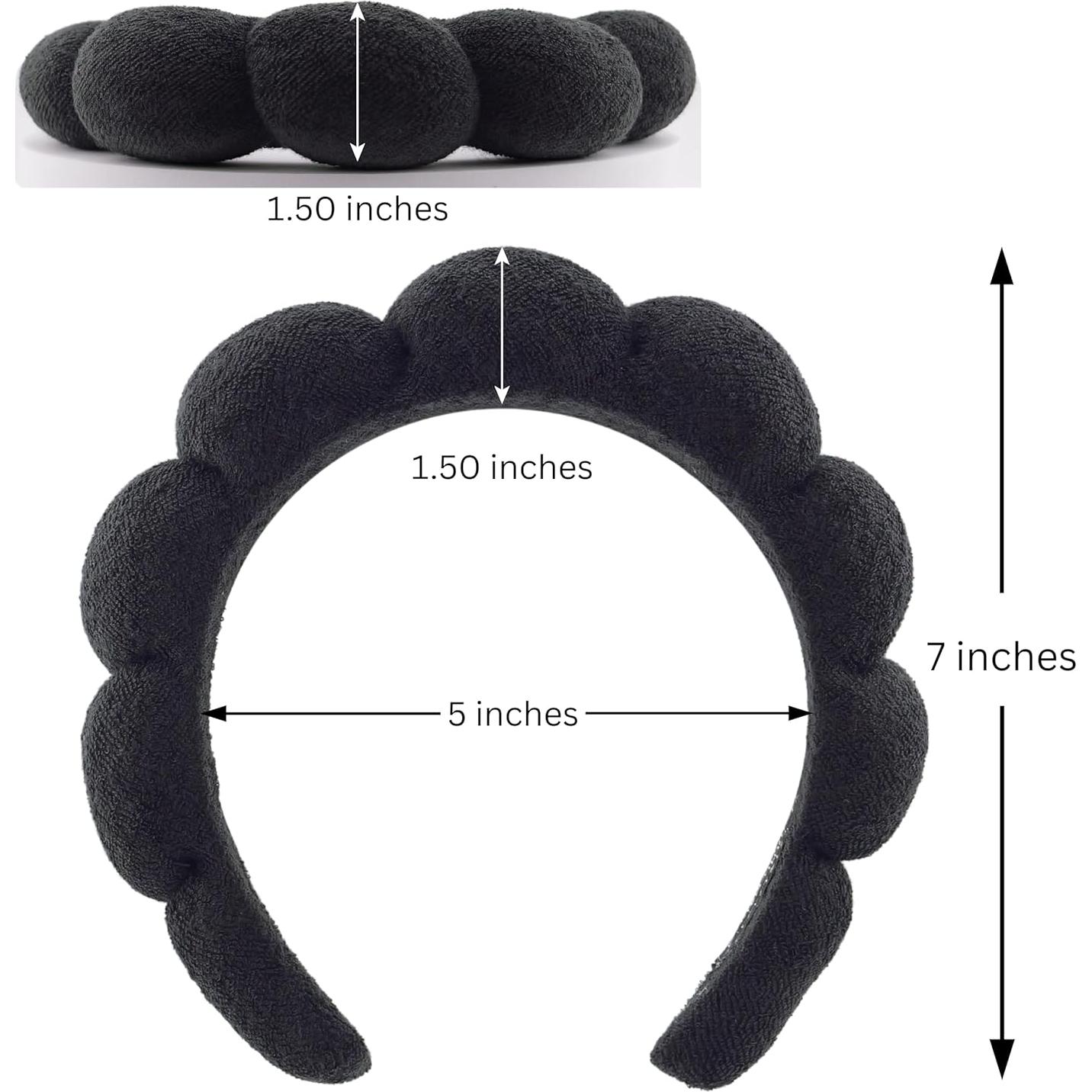 Diadema de Cuidado de la Piel 2 Orchids - Tela de Toalla Negra