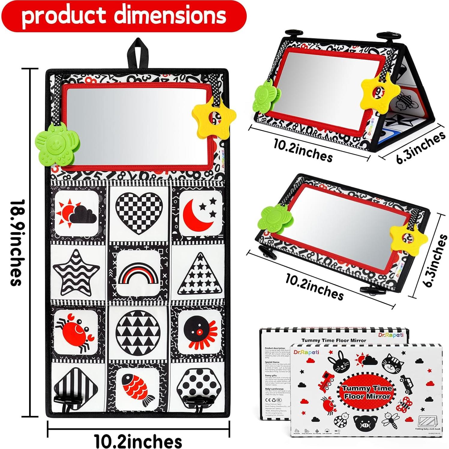 Espejo de Suelo Dr.Rapeti para Bebé - Juguete de Actividad 48.3x25.4cm