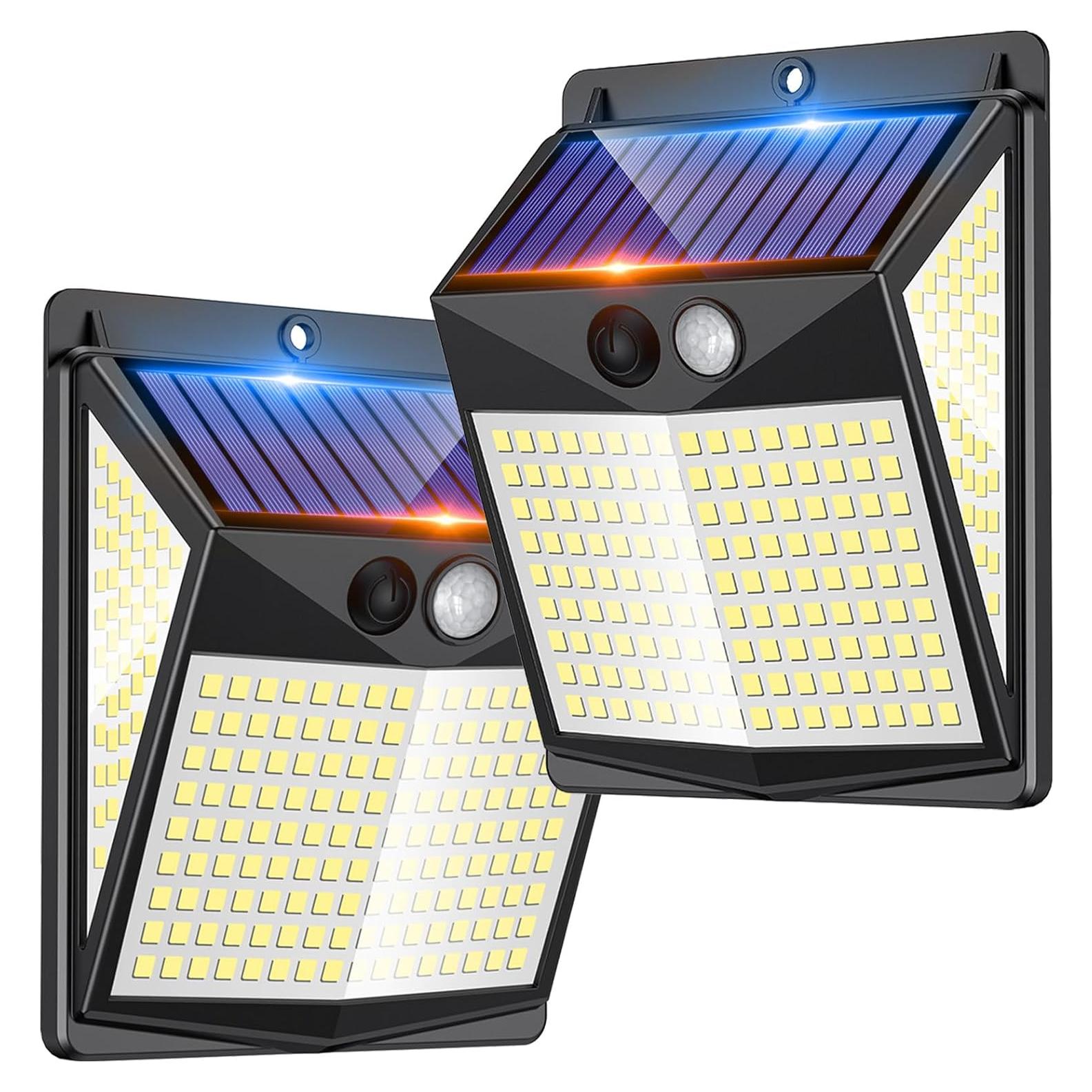 Luces Solares Exteriores ECGER con Sensor de Movimiento 238 LED