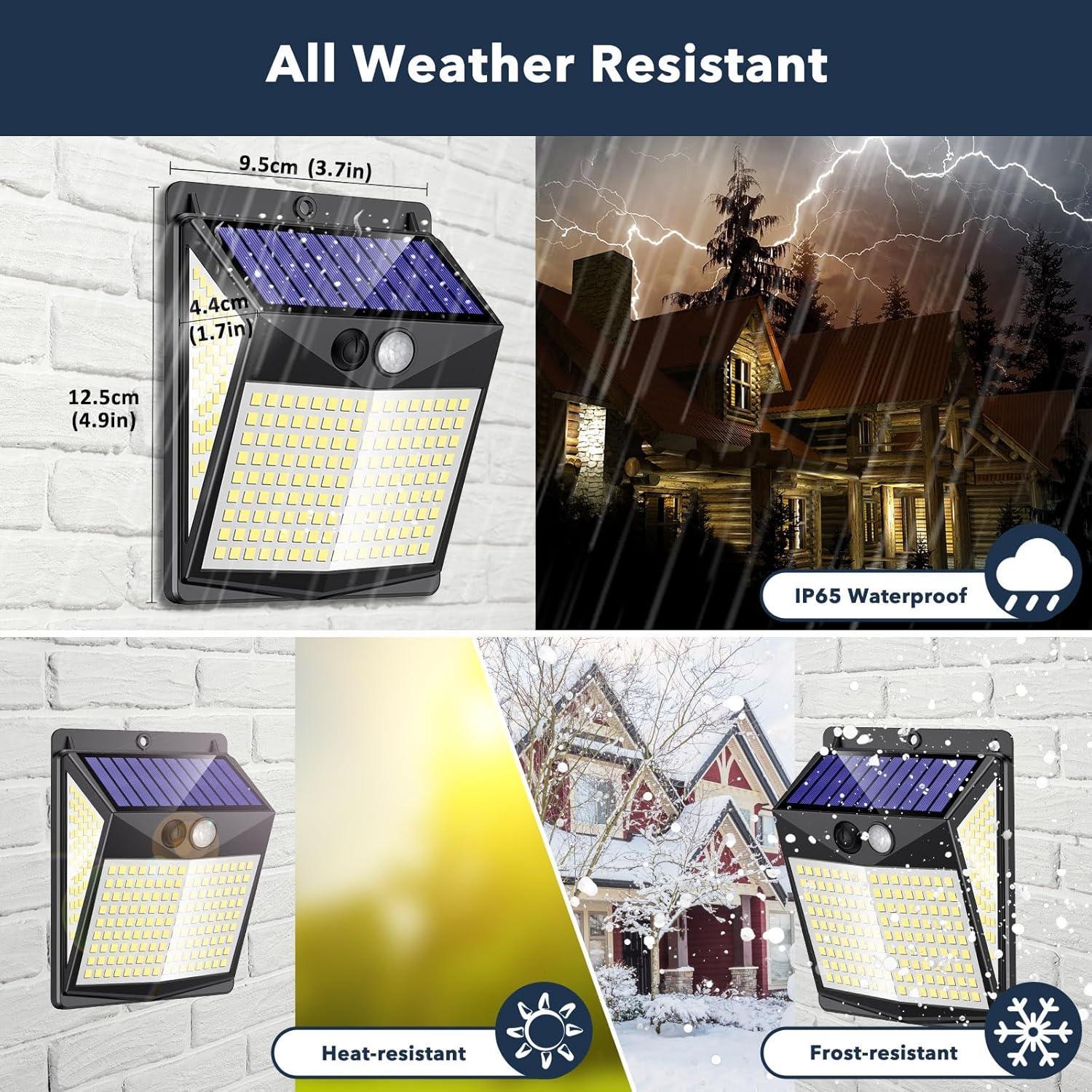 Luces Solares Exteriores ECGER con Sensor de Movimiento 238 LED