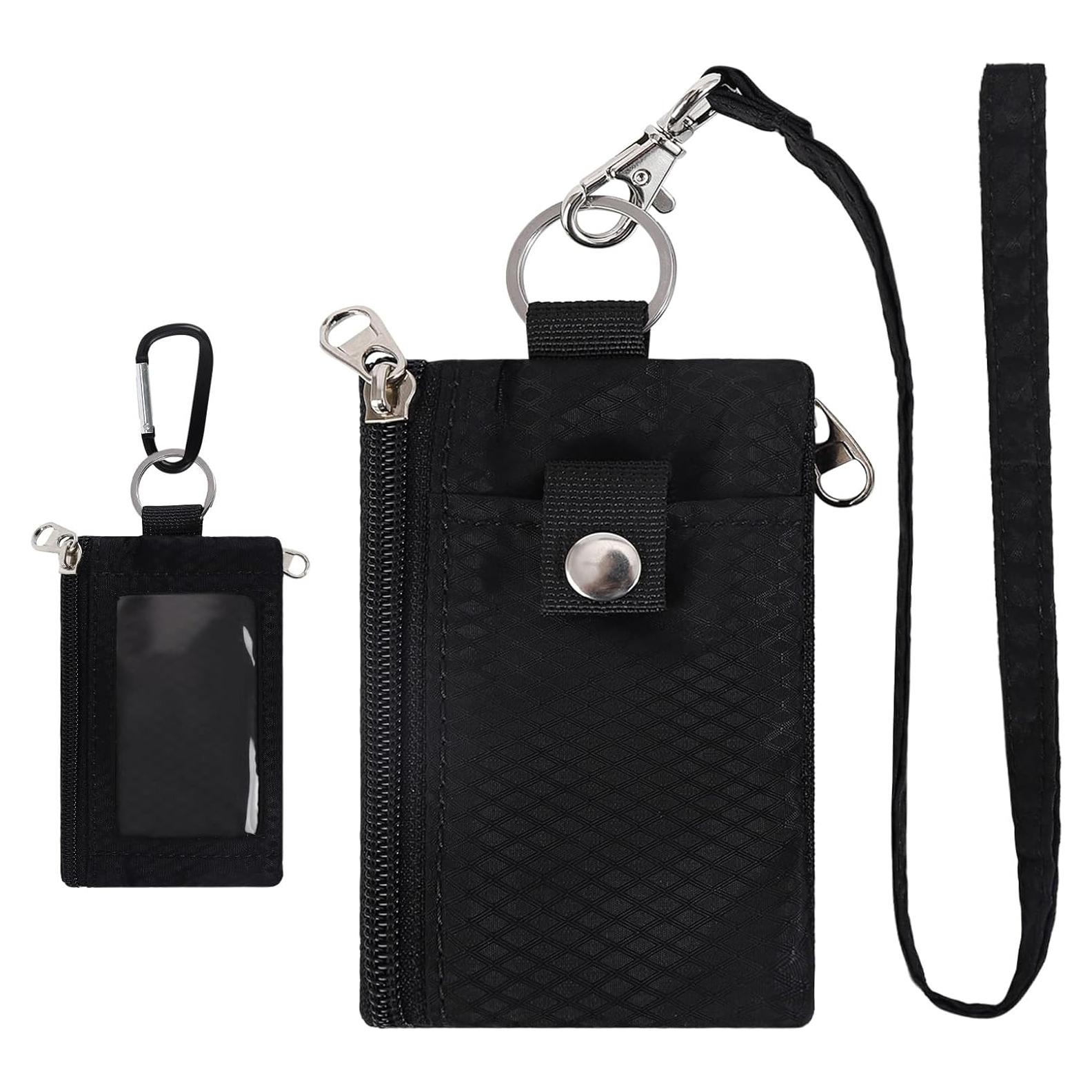 Cartera Pequeña MASAPHIL con Lanyard y Bloqueo RFID - Negro