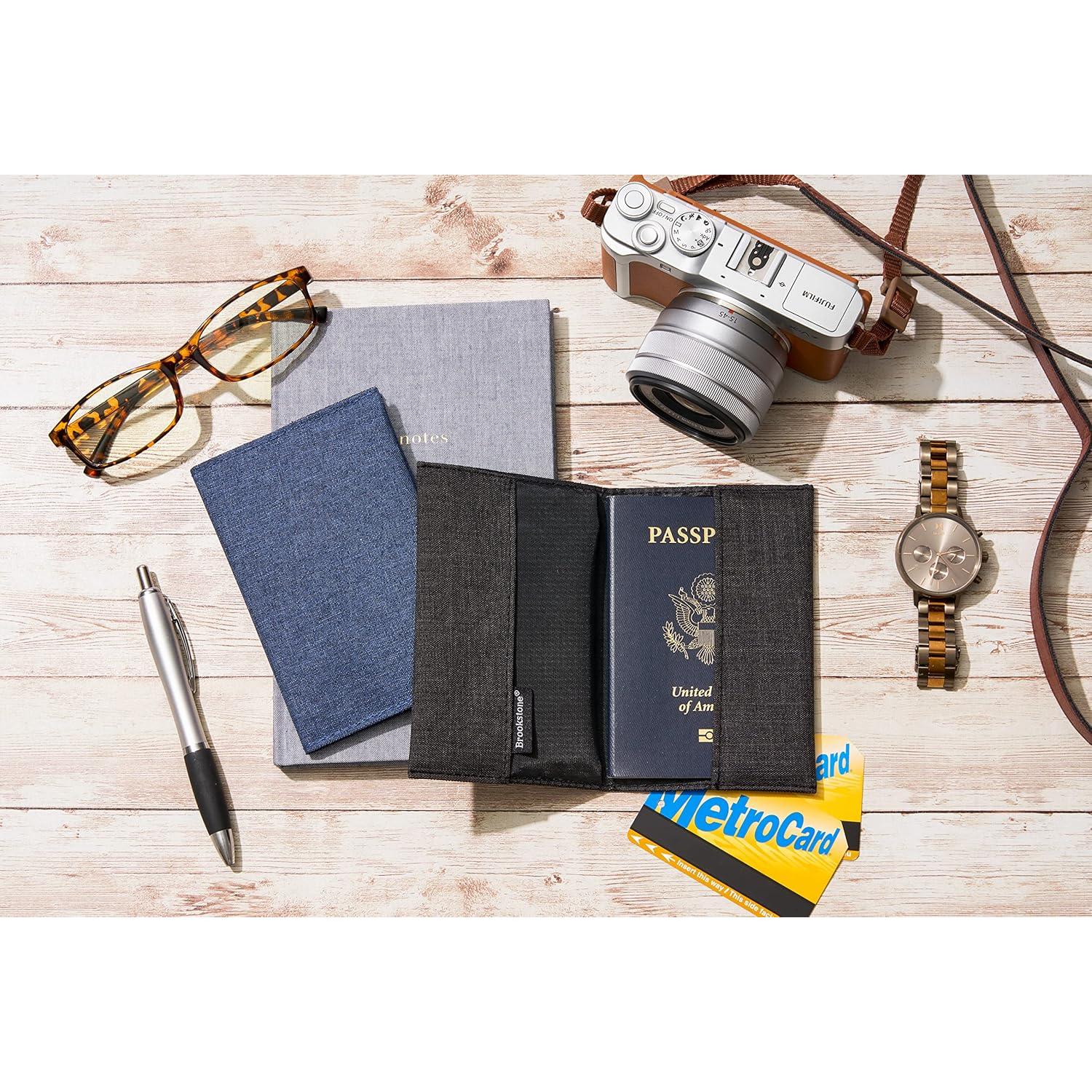 Funda de Pasaporte Antirrobo Brookstone con Bloqueo RFID Negra