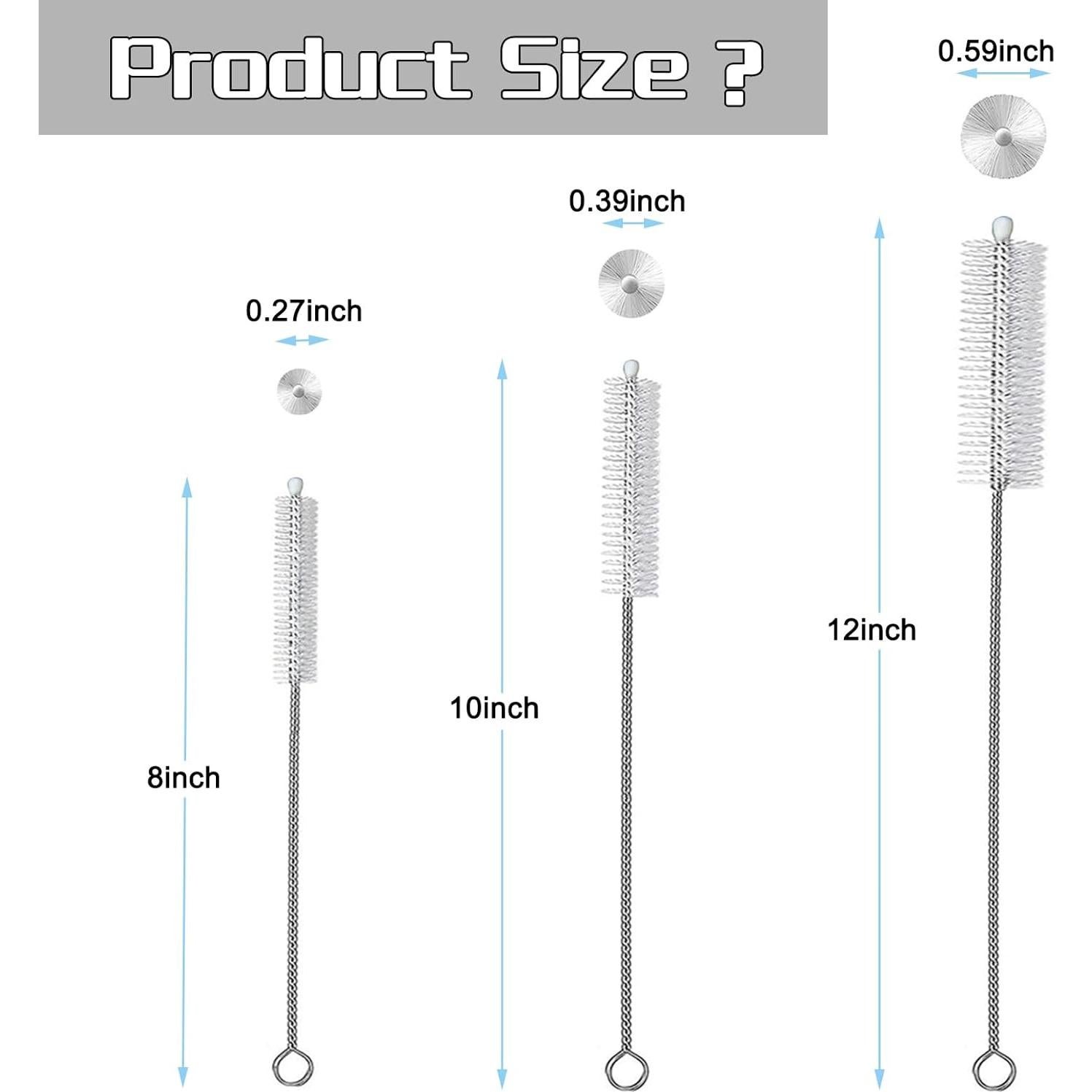 Straw Cleaner Brush for Stanley, 8 inch Straw Cleaner for 40/30/20 oz Stanley Mug, Long Straw Brush for Stanley Mug 40 oz, Reusable Pipe Tube Cleaner (5pcs)