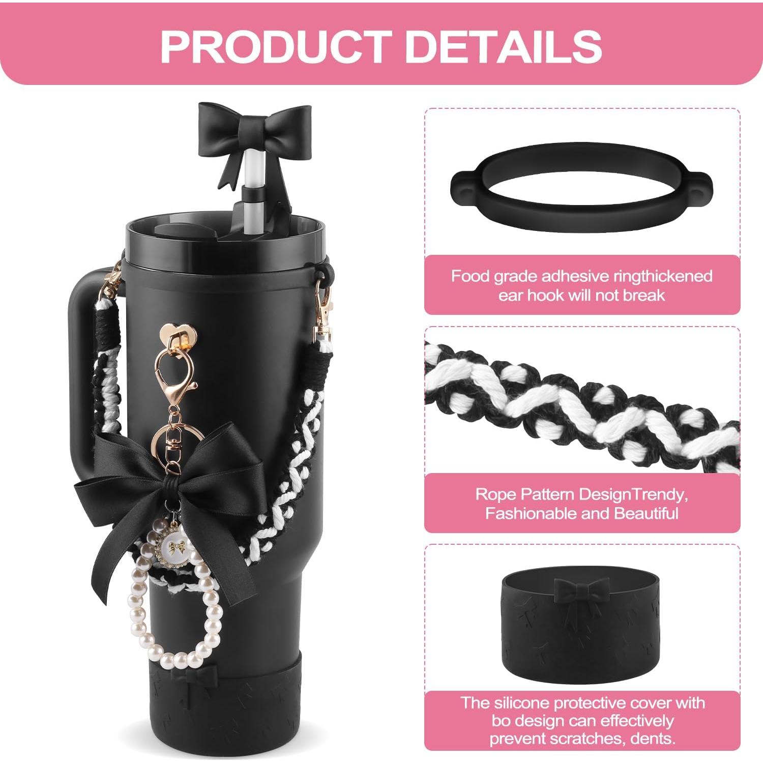 Conjunto de Accesorios RONGFY para Stanley Cup - Negro, 8 Piezas