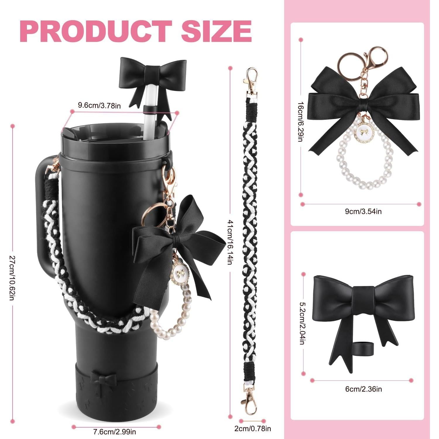 Conjunto de Accesorios RONGFY para Stanley Cup - Negro, 8 Piezas