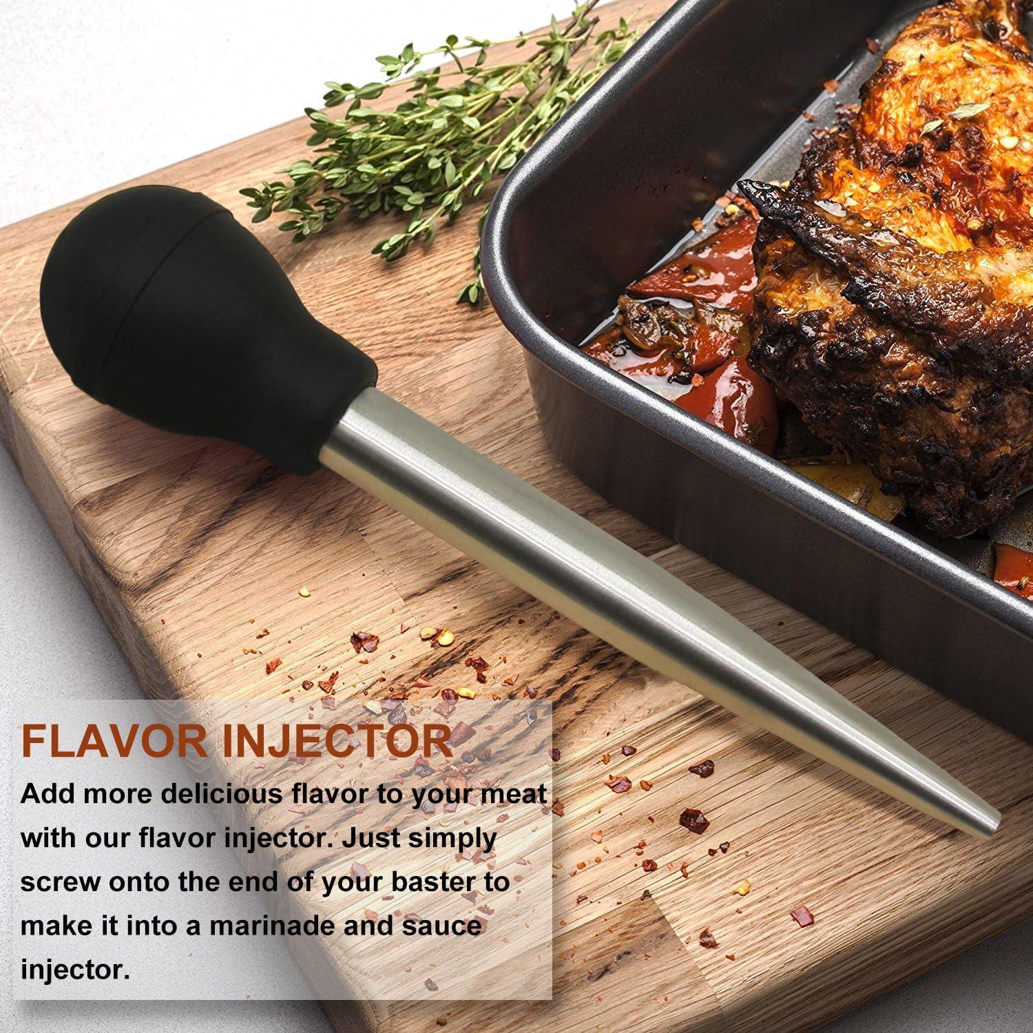 Set de Baster de Pavo KAYCROWN Acero Inoxidable con Brocha y Agujas