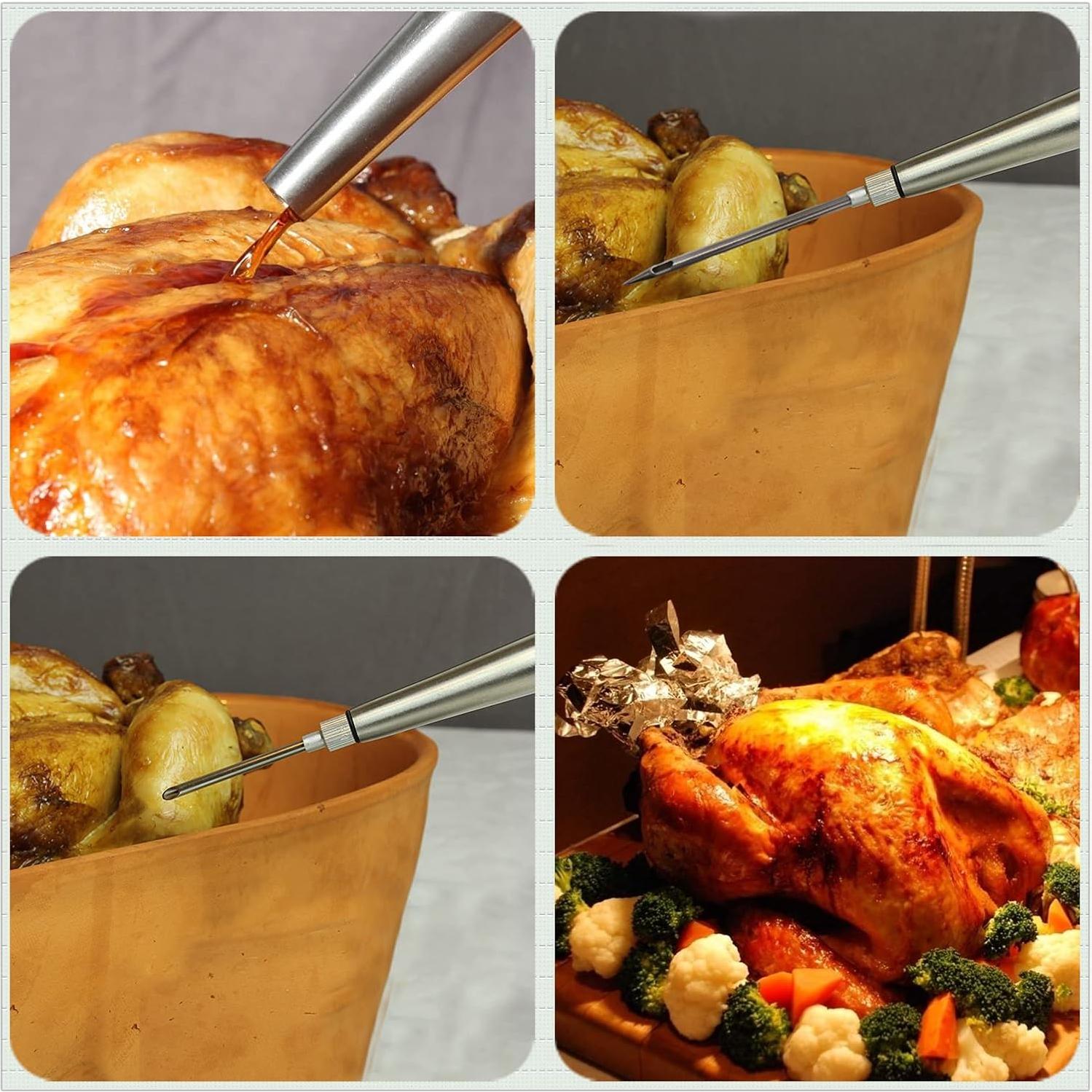 Set de Baster de Pavo KAYCROWN Acero Inoxidable con Brocha y Agujas