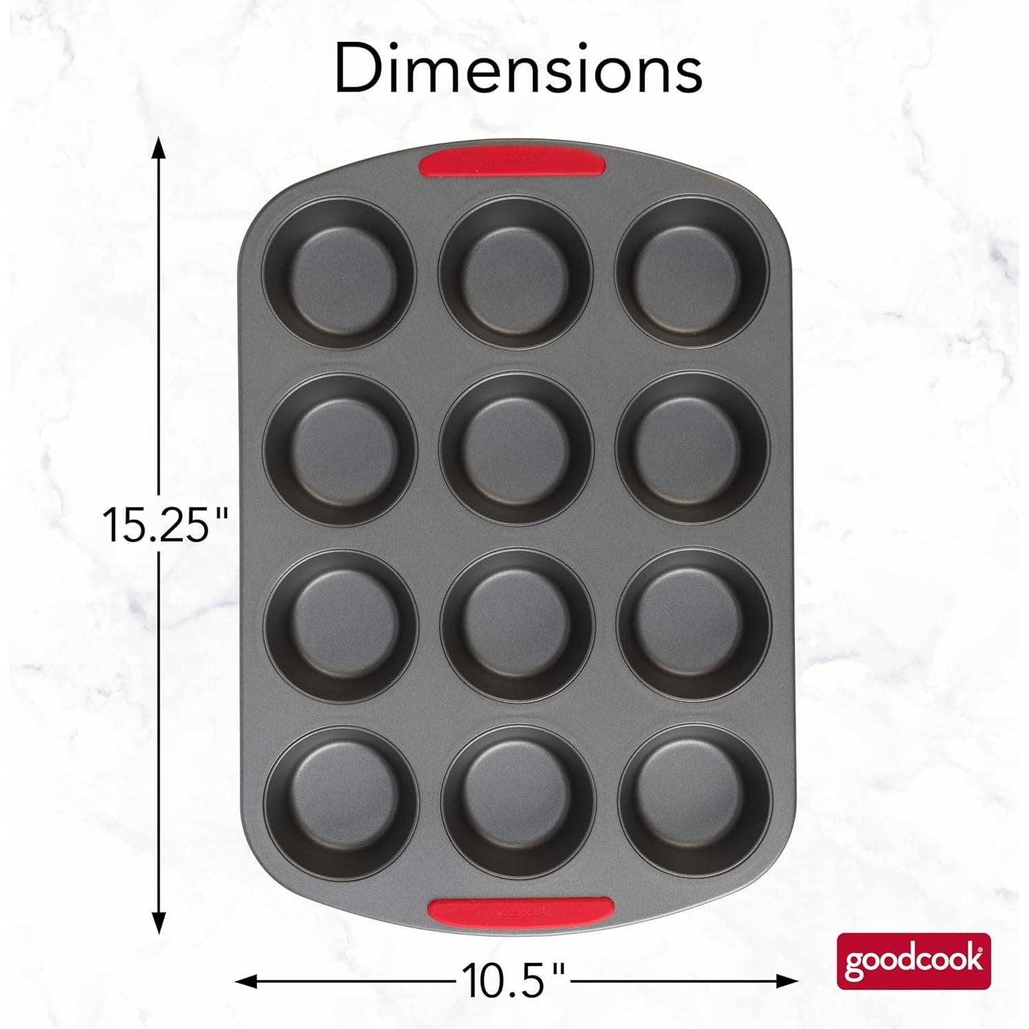Molde para Muffins GoodCook MegaGrip 12 Tazas Antiadherente