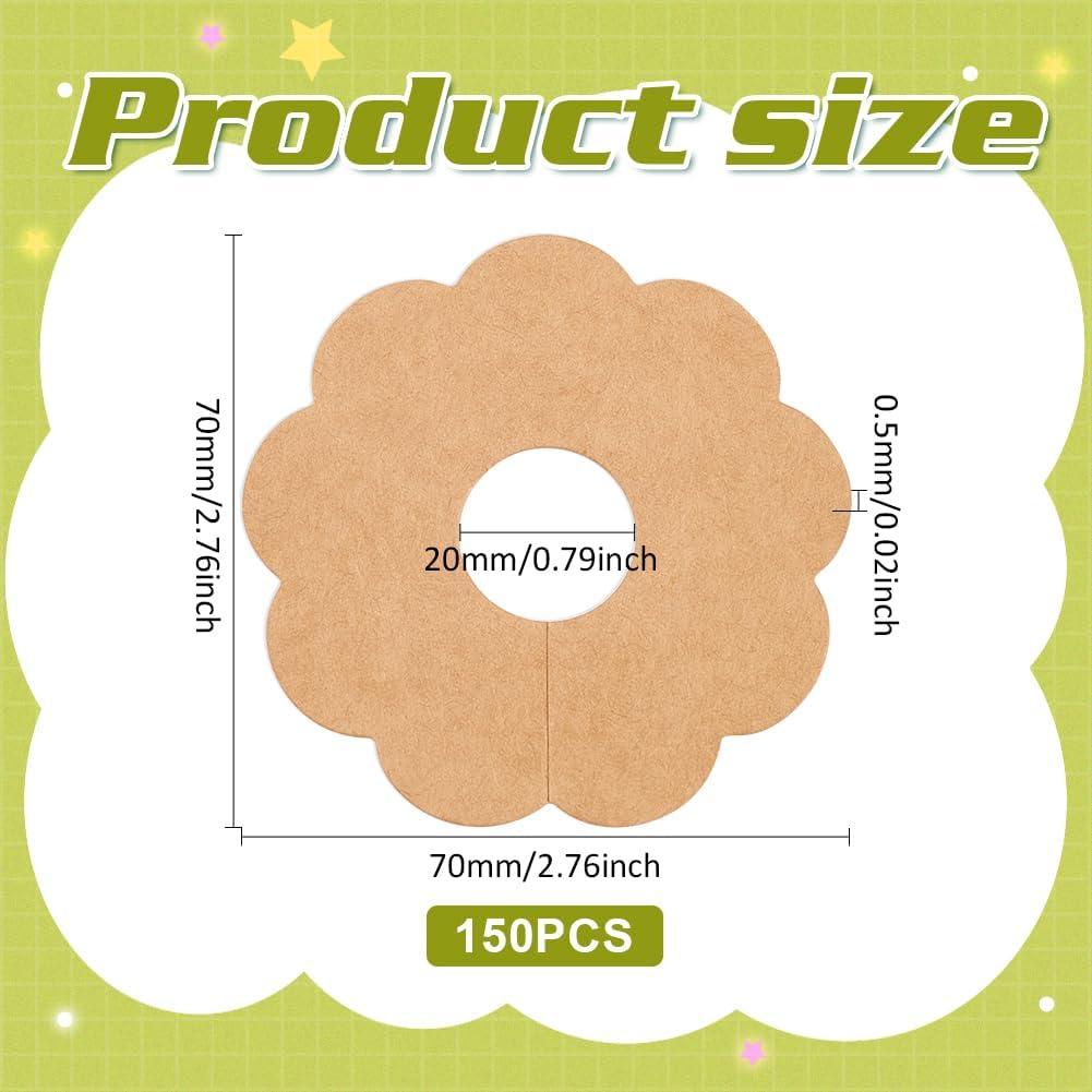 150 Etiquetas de Vino de Papel FINGERINSPIRE Flor 7cm Burlywood