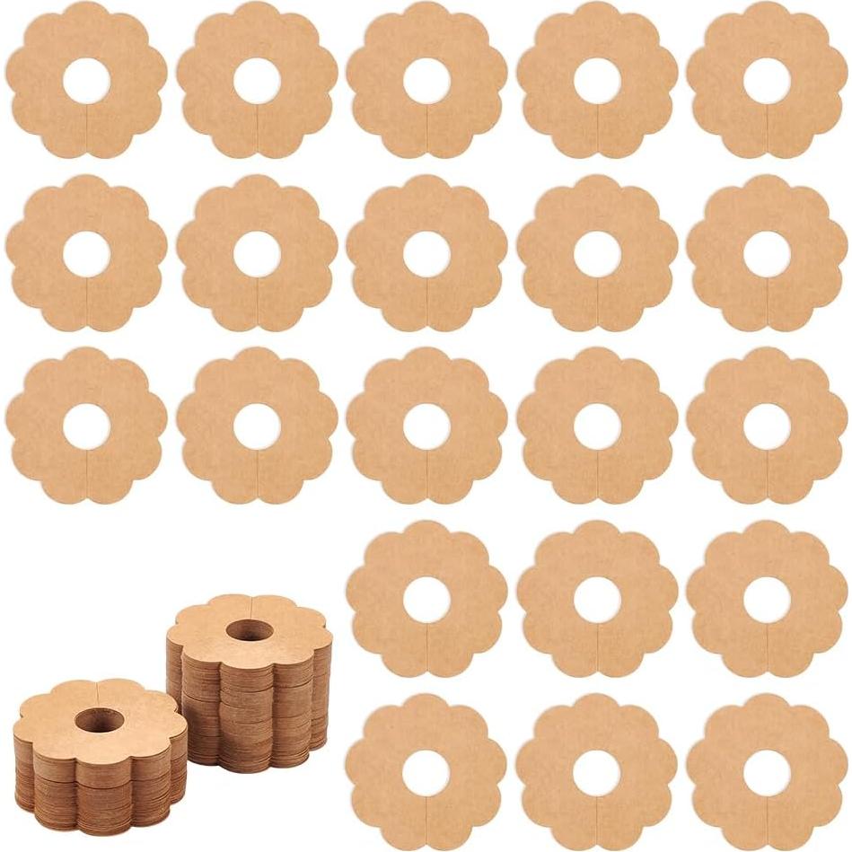 150 Etiquetas de Vino de Papel FINGERINSPIRE Flor 7cm Burlywood