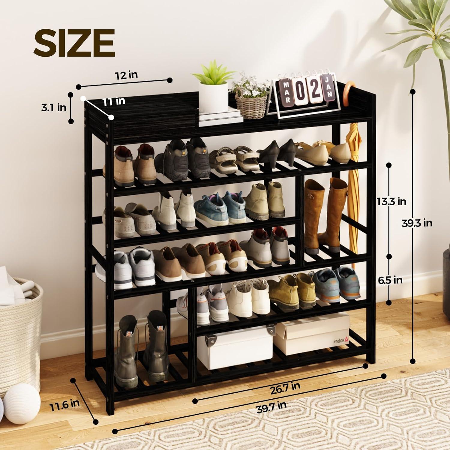 Estante para zapatos Bamworld 100.8x29.5x100 cm Negro