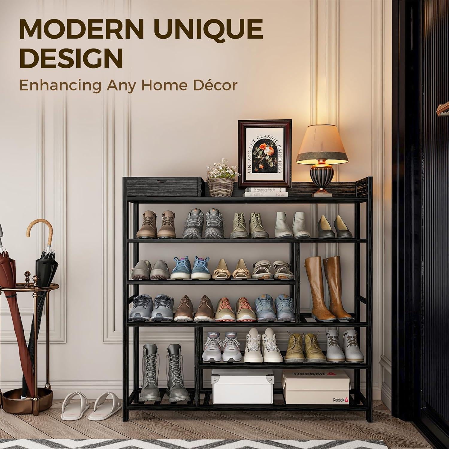 Estante para zapatos Bamworld 100.8x29.5x100 cm Negro