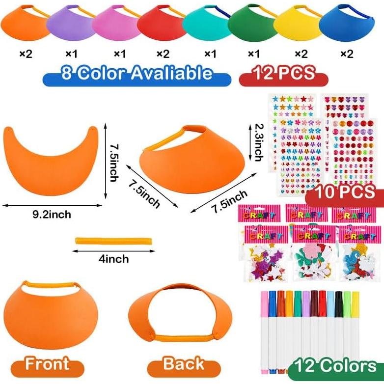 Viseras de Espuma Outus para Niños - 23 Piezas Coloridas