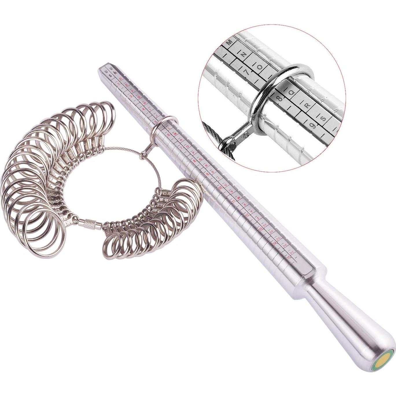 Mandril Medición Talla Anillo OKREVIEW 27 Pcs Metálico