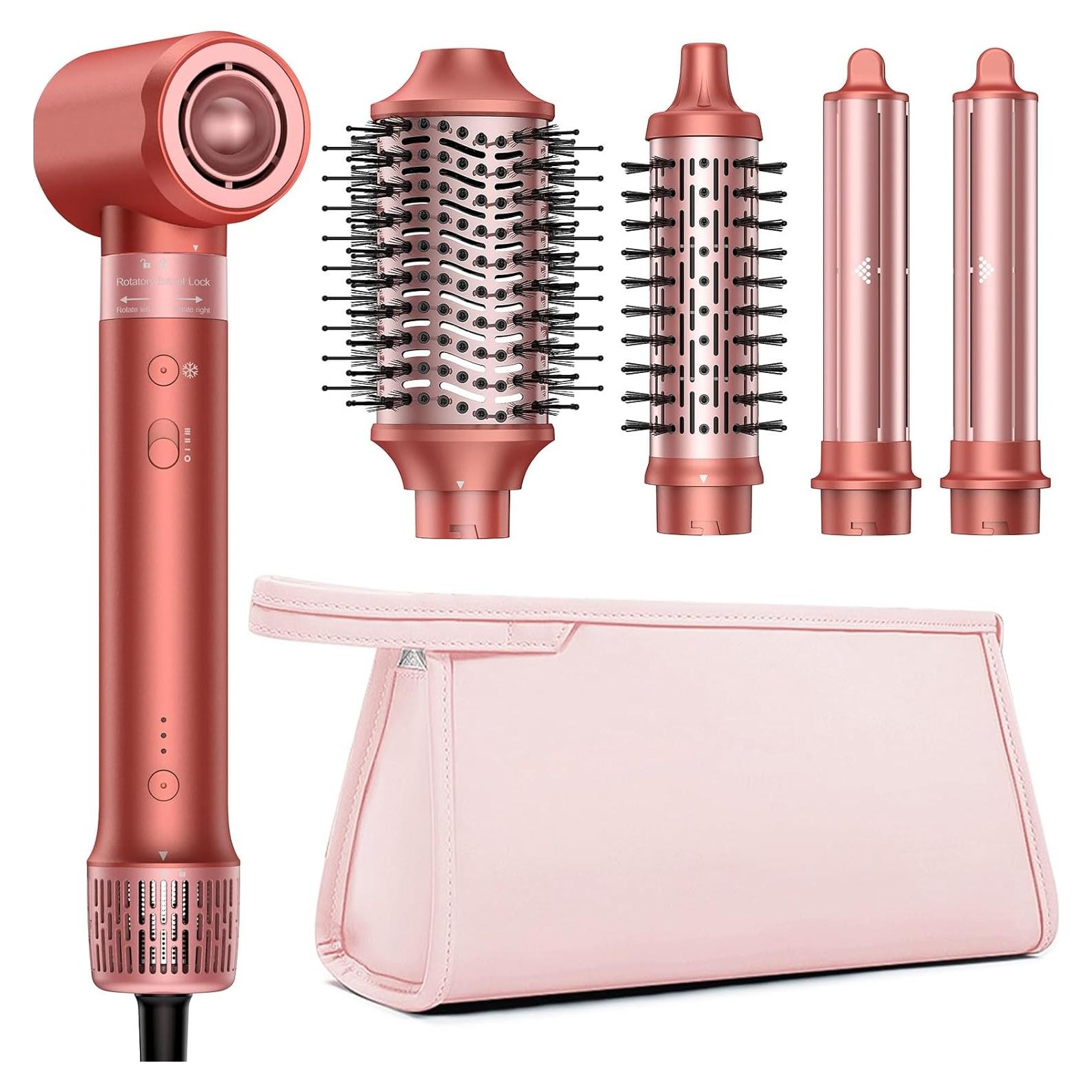 Cepillo Secador de Cabello 5 en 1 HITTIONA - Iónico, Rizado y Alisado