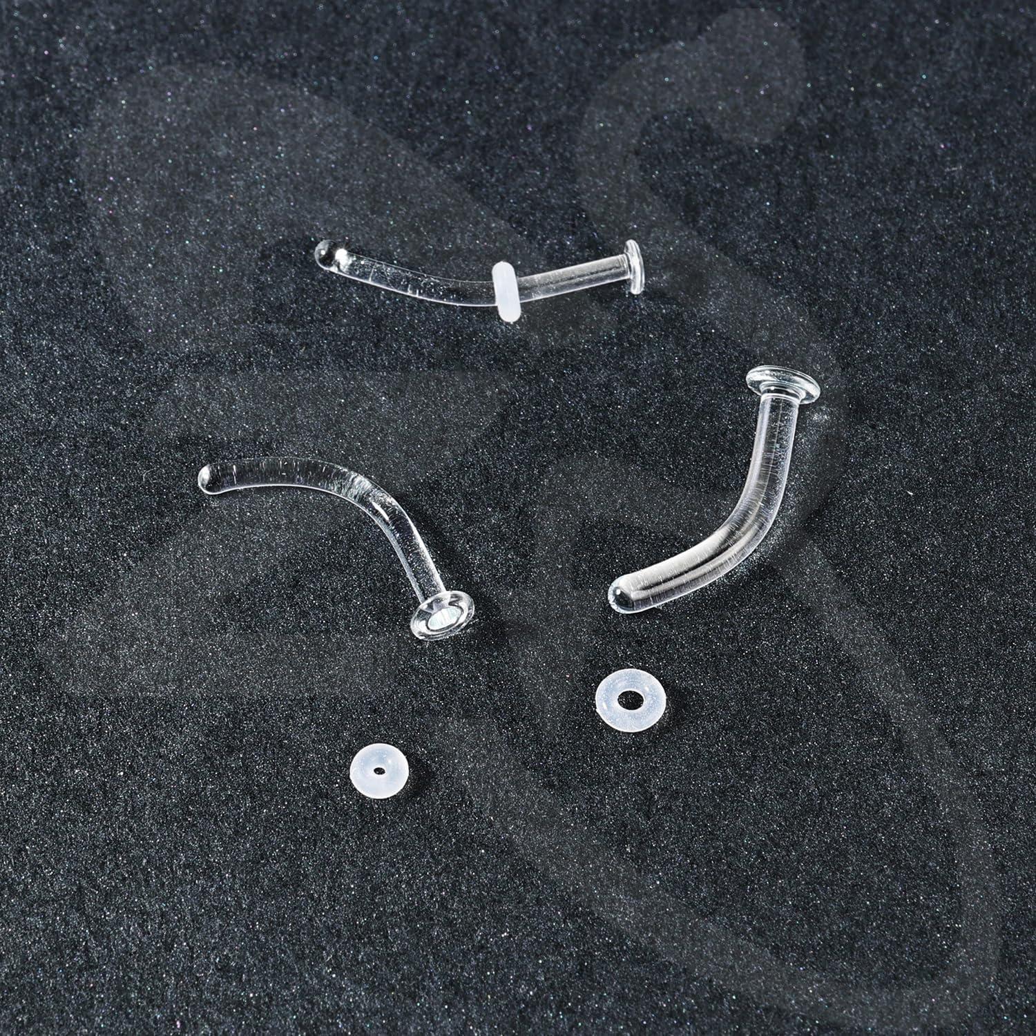 Retenedor de Piercing de Nariz ZS 3 Piezas Vidrio Hipoalergénico