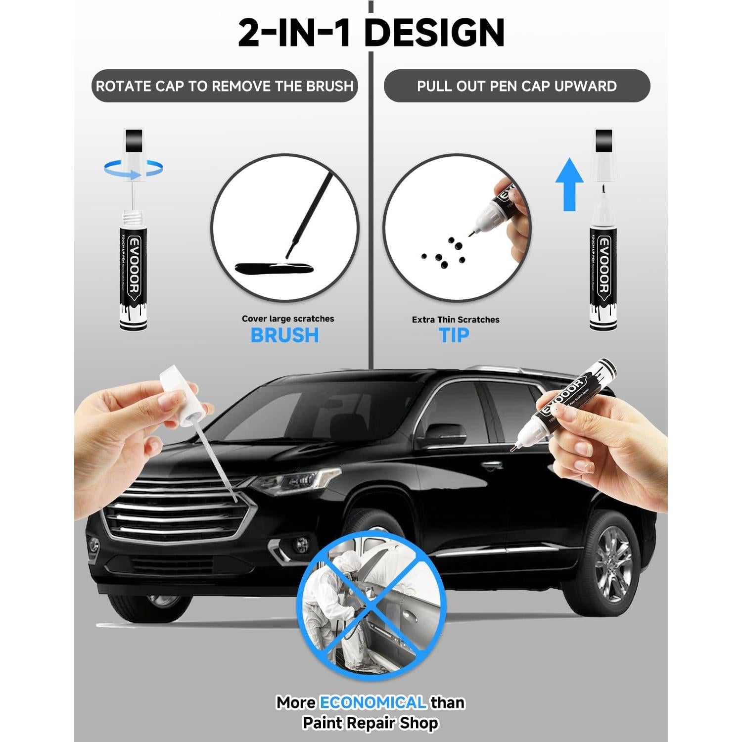 Pintura de Retoque Negra EVOOOR GBA/WA8555 para Chevrolet