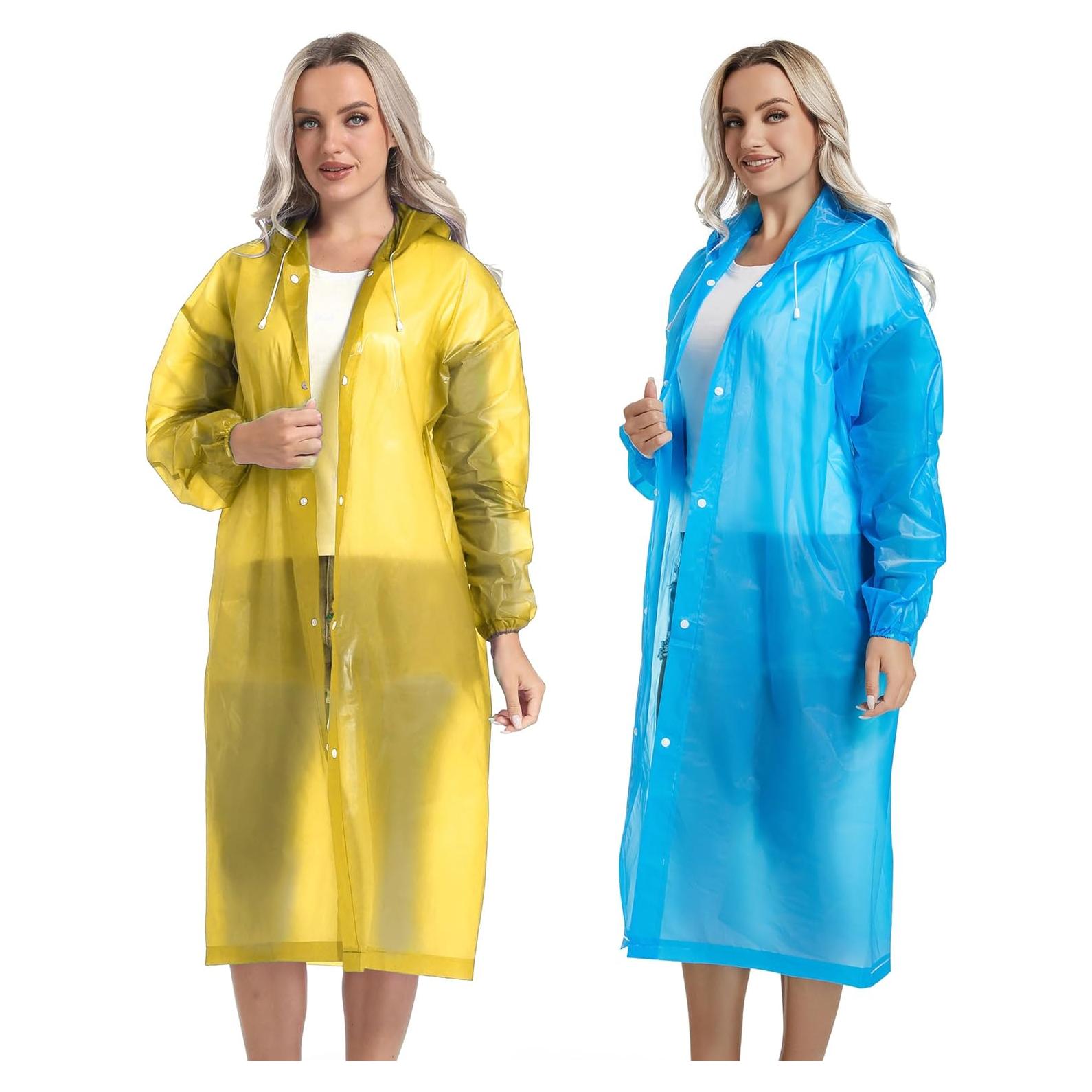 Ponchos de Lluvia Reutilizables Borogo 2PCS Unisex Impermeables