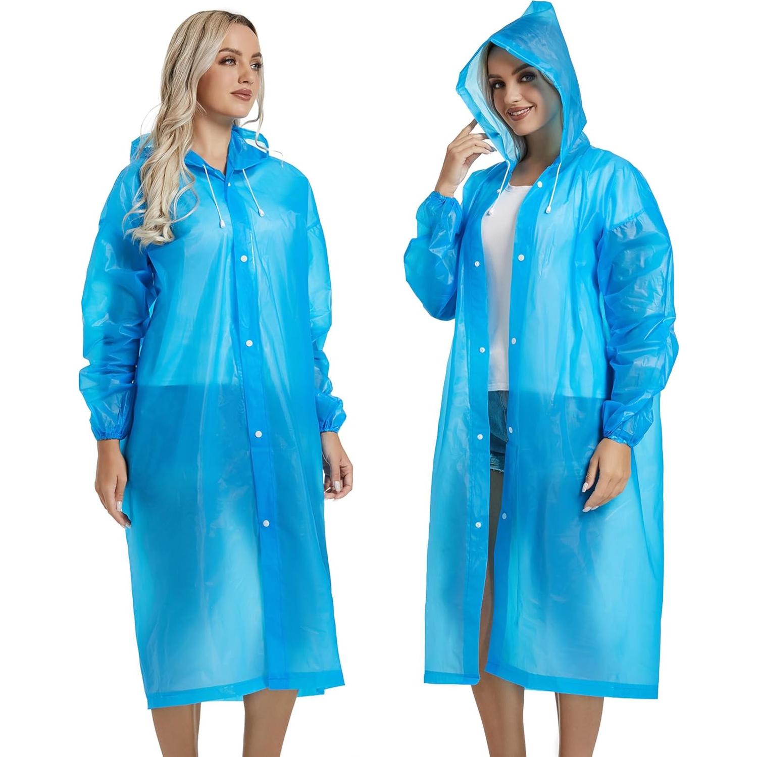 Ponchos de Lluvia Reutilizables Borogo 2PCS Unisex Impermeables