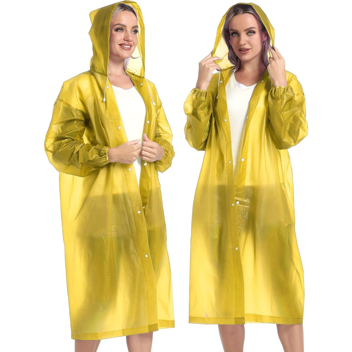 Ponchos de Lluvia Reutilizables Borogo 2PCS Unisex Impermeables