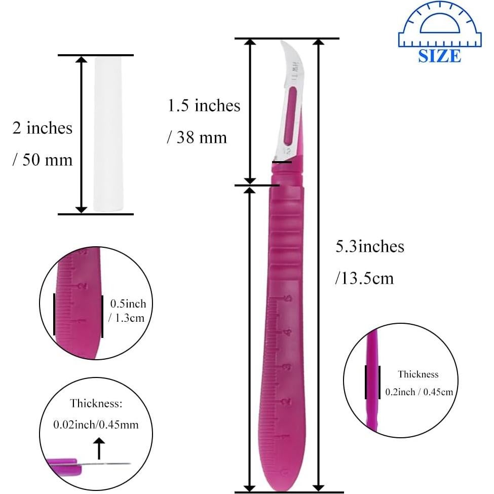 Desgarrador de Costura HAHIYO Rosa Ergonómico con Regla 13.5 cm