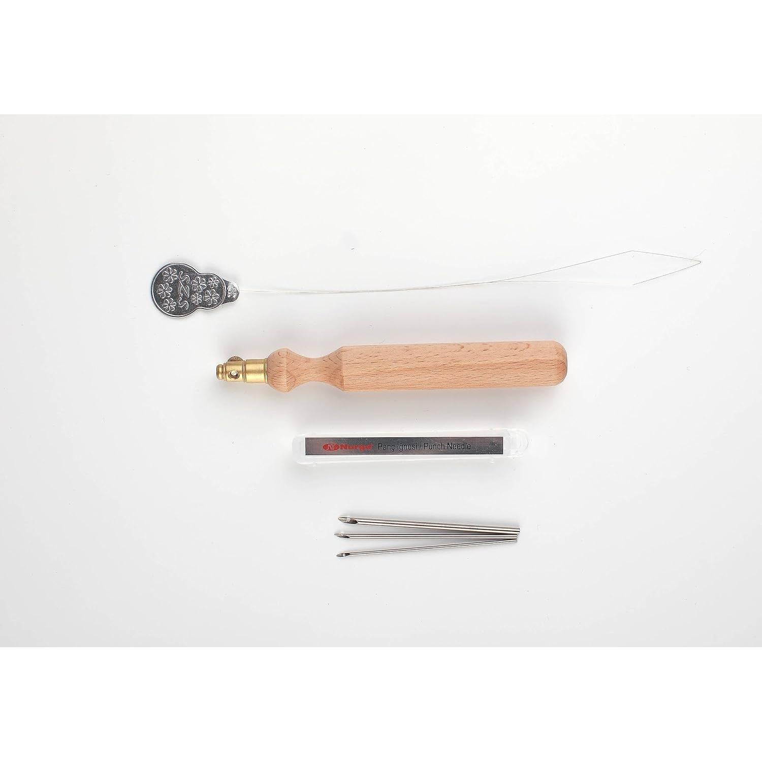 Set de Agujas de Punch Nurge 3-4-5mm con Mango de Madera