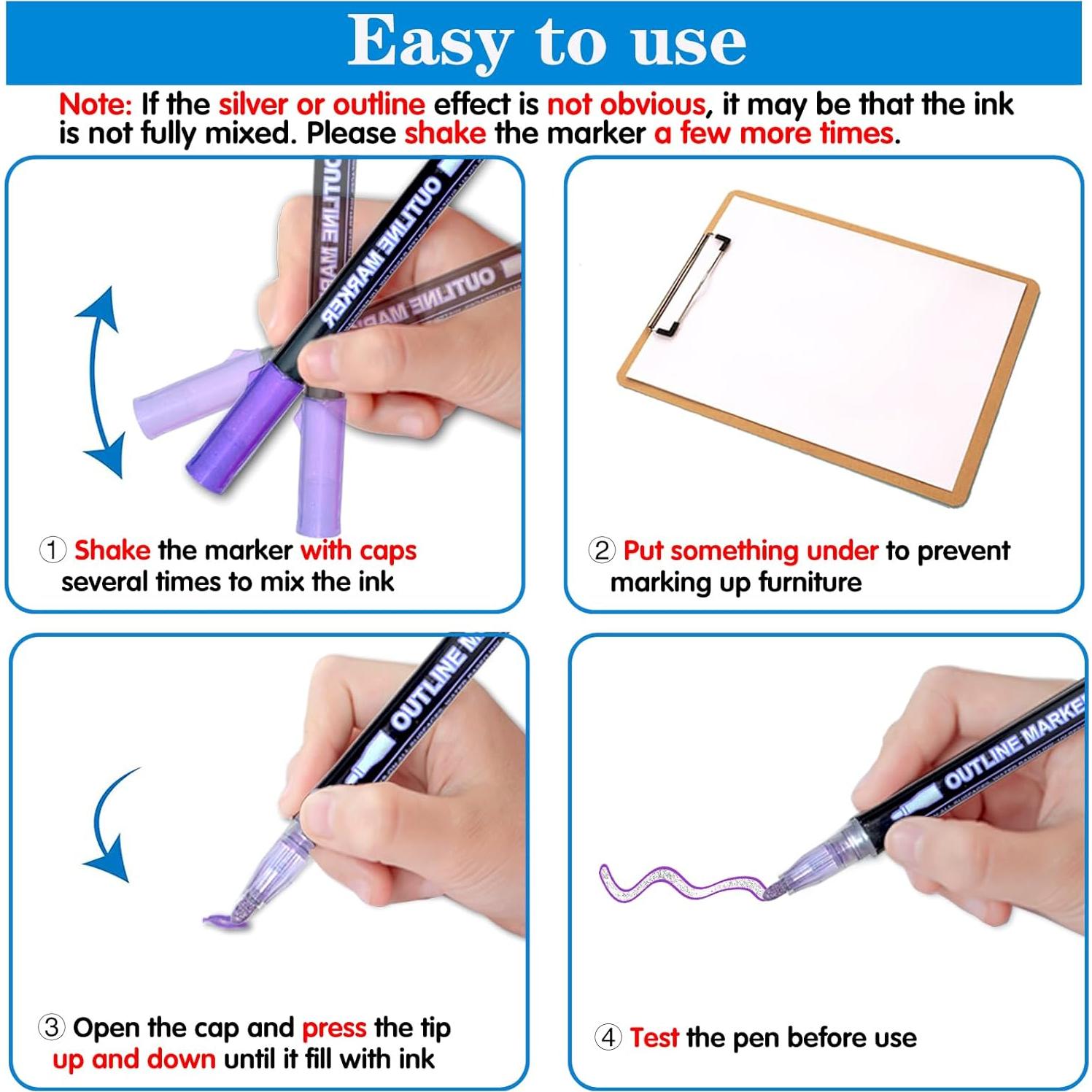 Marcadores Brillantes KOUSICOO 12 Colores para Manualidades