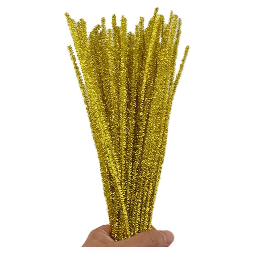 Limpiapipas HAHIYO 30cm x 6mm Purpurina Dorada 70 Pzs