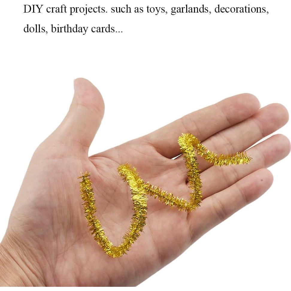 Limpiapipas HAHIYO 30cm x 6mm Purpurina Dorada 70 Pzs