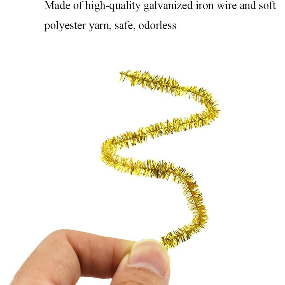 Limpiapipas HAHIYO 30cm x 6mm Purpurina Dorada 70 Pzs