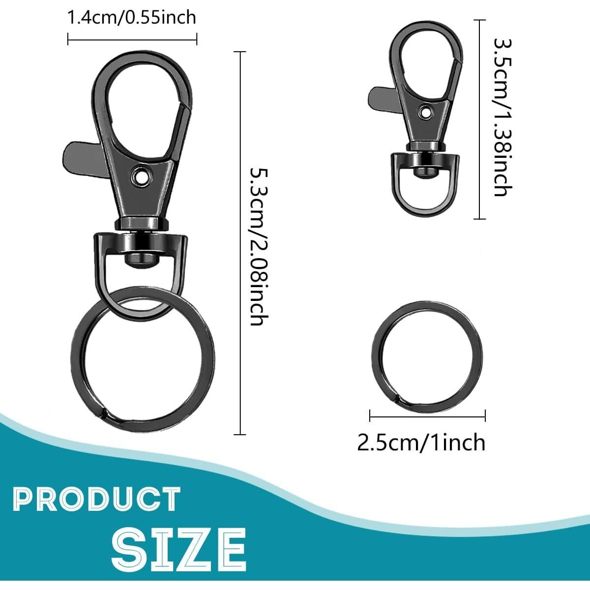 100 Ganchos de Llaveros Segauin con Anillos de Metal Negro