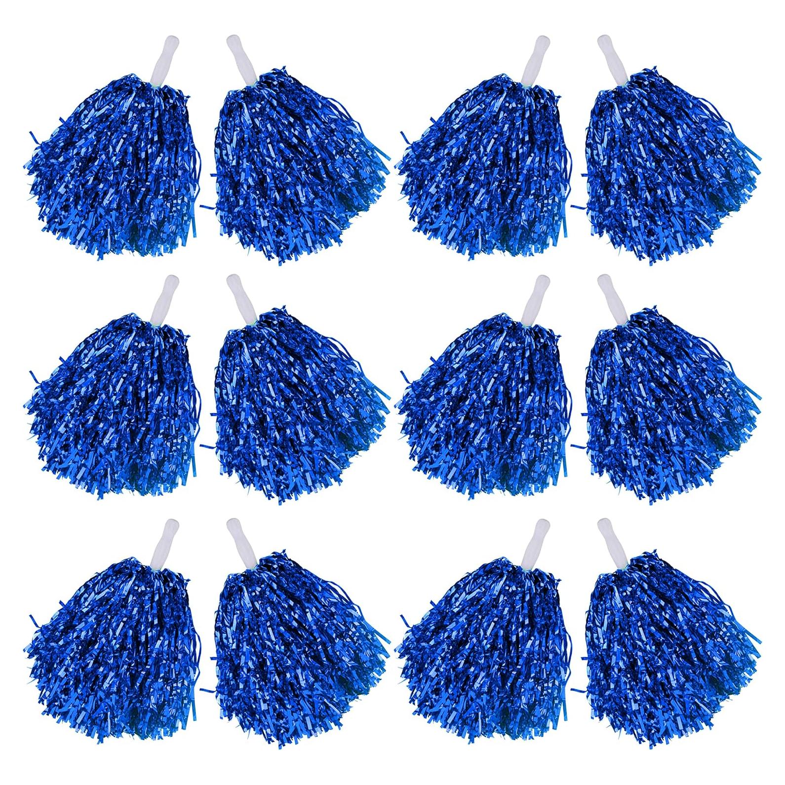 Pompones de Animación 12 Pcs Comicfs - Foil Metálico Azul