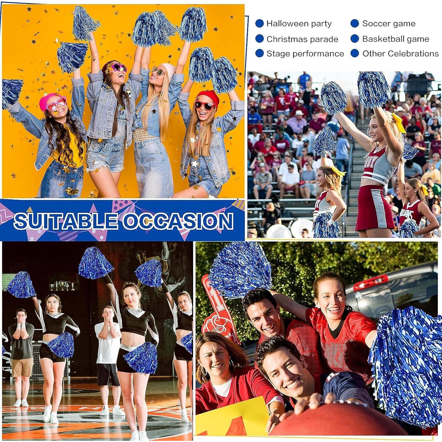 Pompones de Animación 12 Pcs Comicfs - Foil Metálico Azul