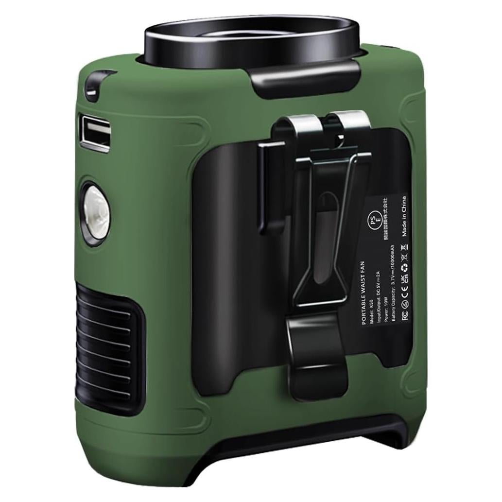 Ventilador Personal CAZOKASI K50 10000mAh Verde 5 en 1