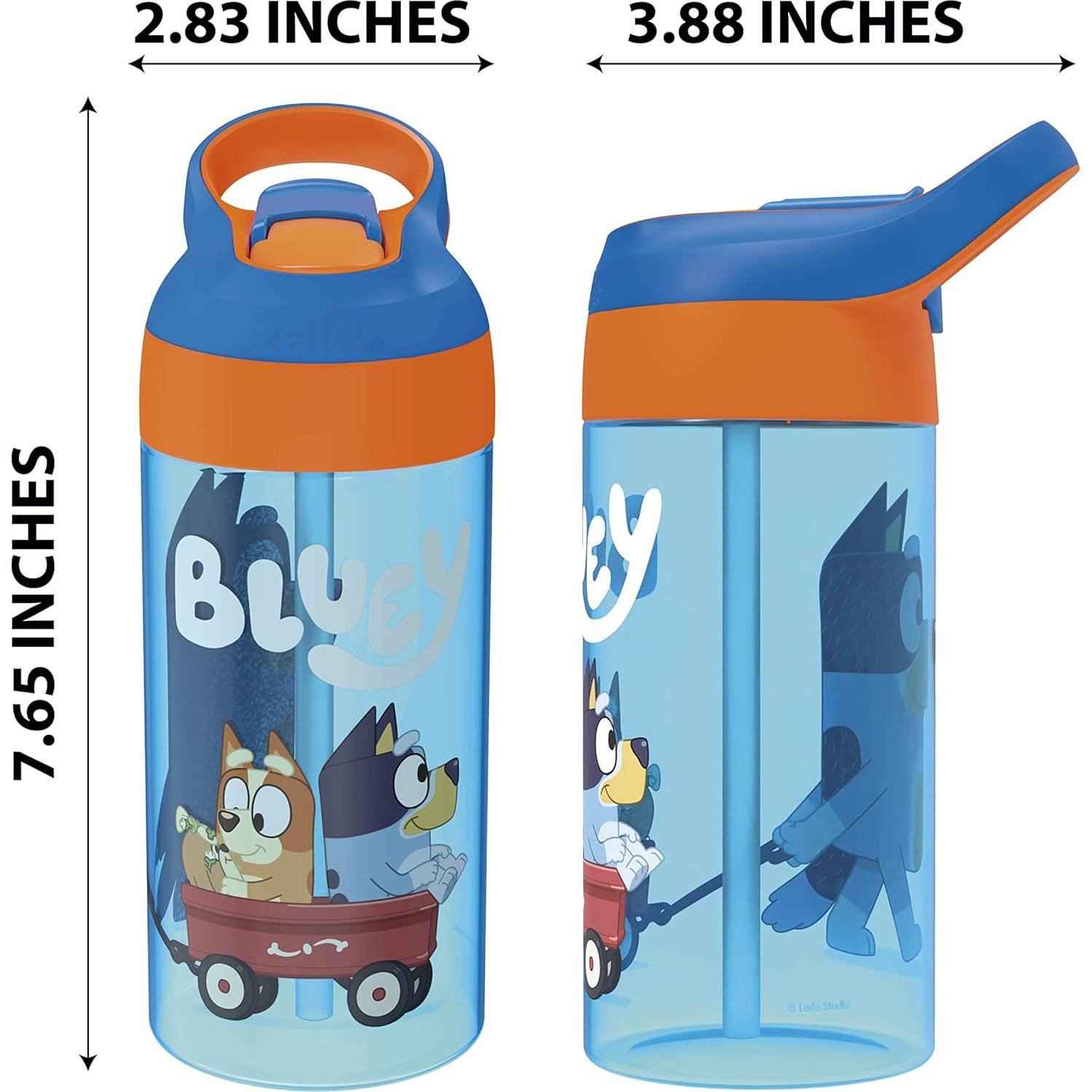 Set de 2 Botellas de Agua Zak Bluey 517 ml con Pajilla