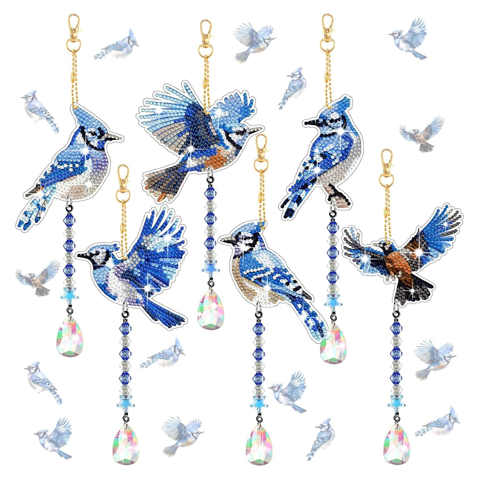 Perthlin 6 Piezas Campanas de Viento DIY Arrendajo Azul