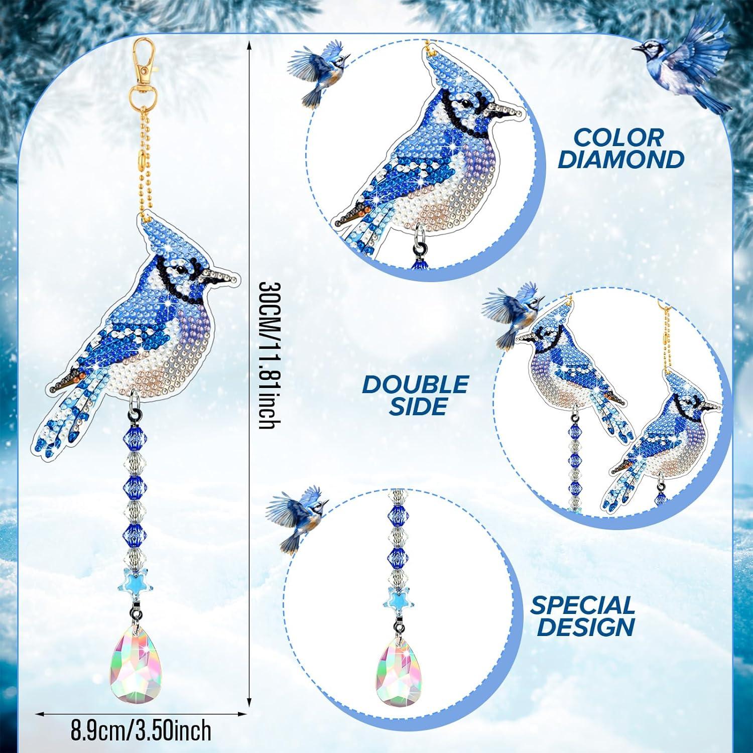 Perthlin 6 Piezas Campanas de Viento DIY Arrendajo Azul