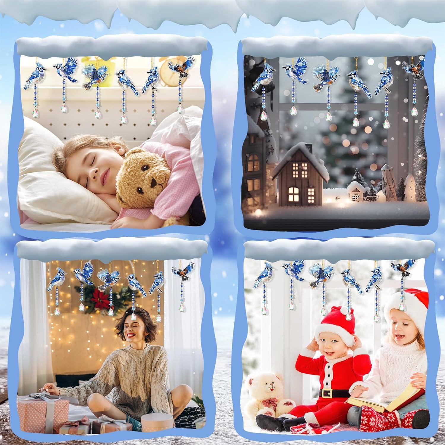 Perthlin 6 Piezas Campanas de Viento DIY Arrendajo Azul