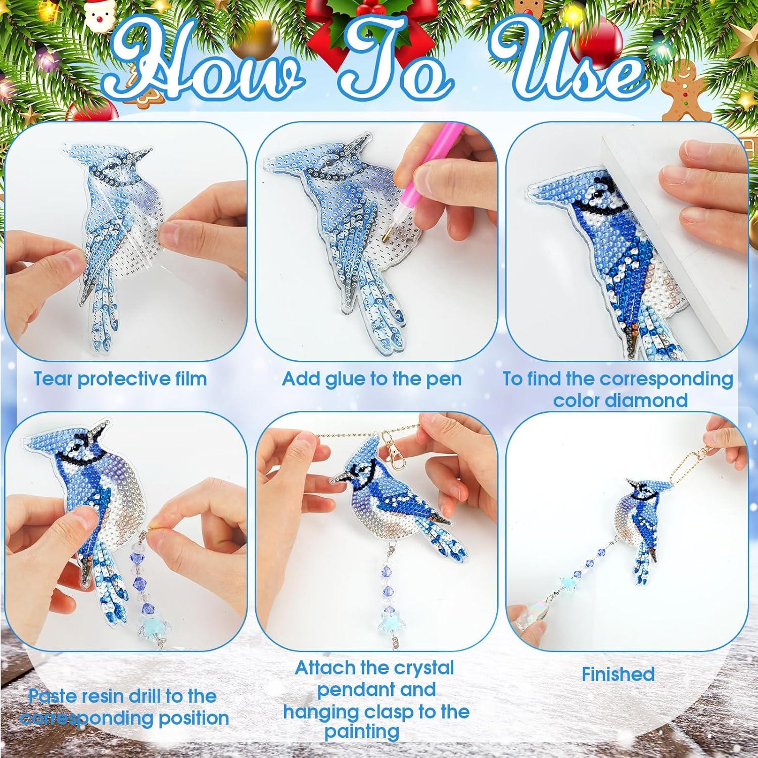 Perthlin 6 Piezas Campanas de Viento DIY Arrendajo Azul