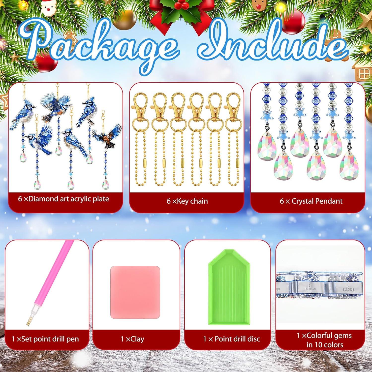 Perthlin 6 Piezas Campanas de Viento DIY Arrendajo Azul