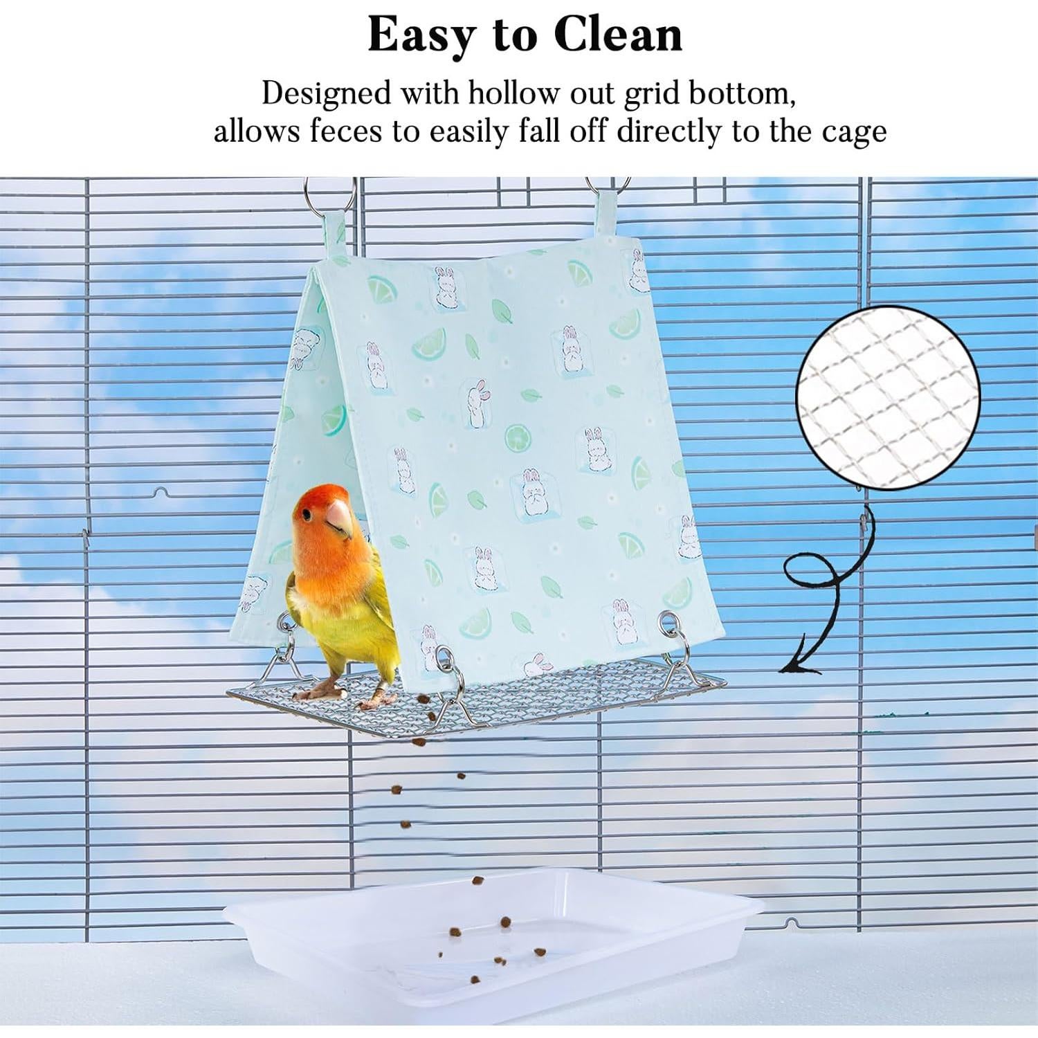 Nido Colgante para Pájaro Jevnd S - Hamaca Impermeable Verde