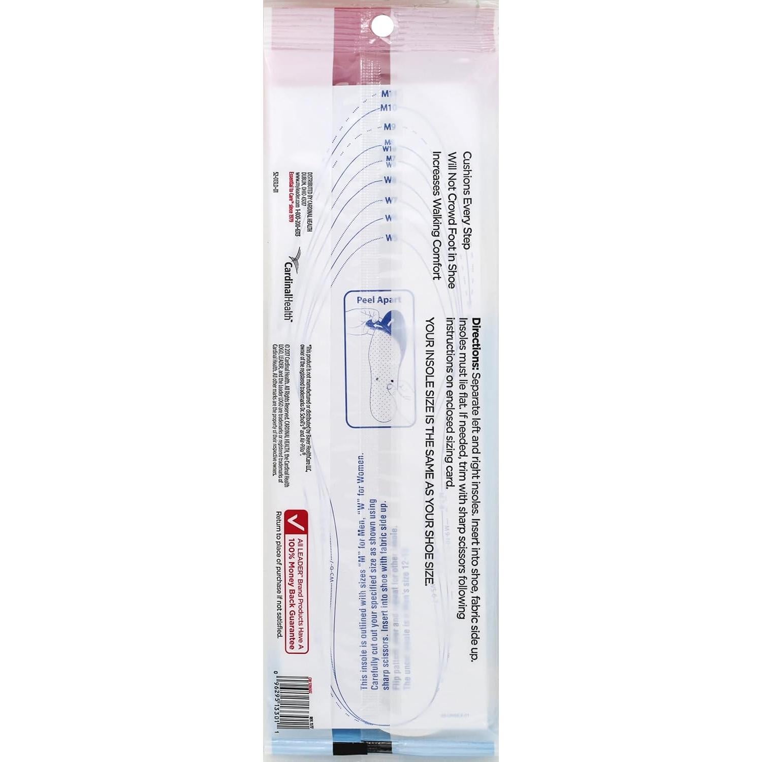 Plantillas de espuma Leader Air-Pillo unisex, recortables, 1 par